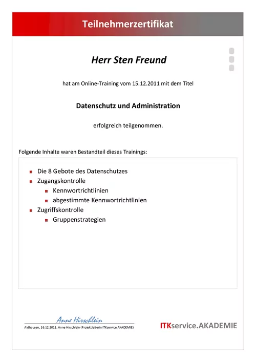 Sten Freund - Datenschutz und Administration
