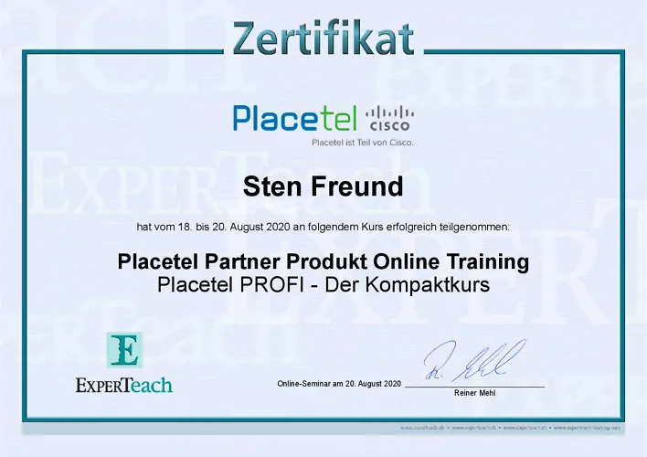 Sten Freund - Placetel PROFI