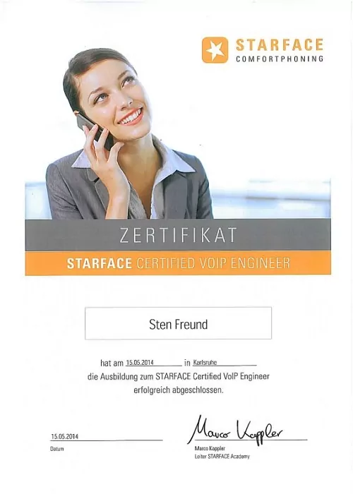 Sten Freund - STARFACE Certified VoIP Engineer