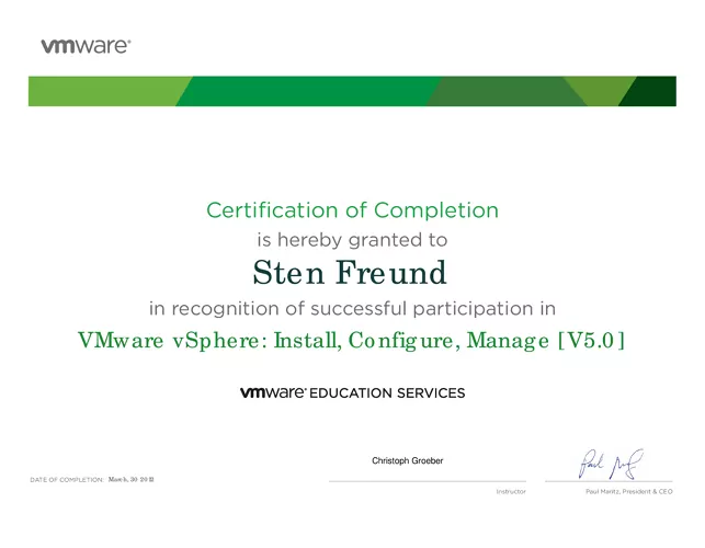 Sten Freund - VMWare vSphere Install, Configure, Manage V5